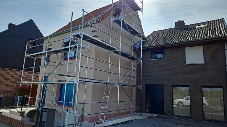 Realisatie volledige woning in crepi te Zedelgem